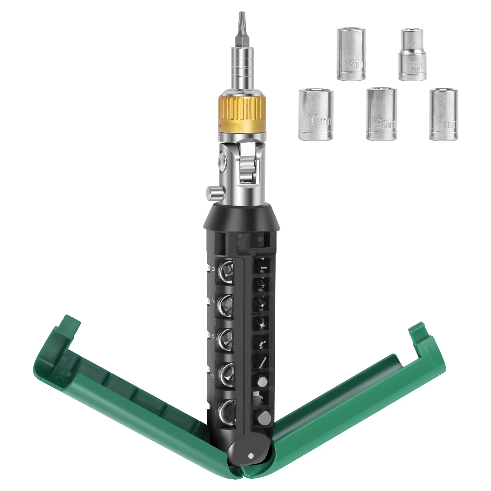 

14 in 1 Ratchet Screwdriver Set 180° Pivoting Adjustable Magnetic Screwdriver Set with Non Slip Handle for Car Computer Repair