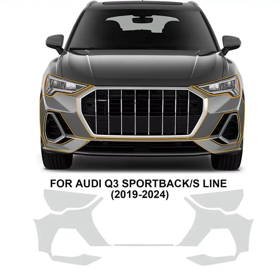 

For Audi Q3 Sportback 2019-2024 TPU Bumper Hood Scratch-Resistant Self-Healing Paint Protection Film Invisible Pre-cut PPF Kit﻿