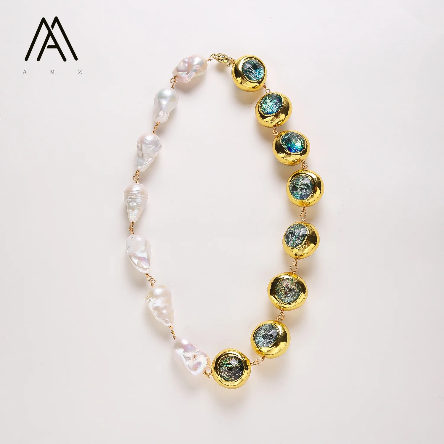 19 Inches Natural Baroque Pearl Necklaces Freshwater White
