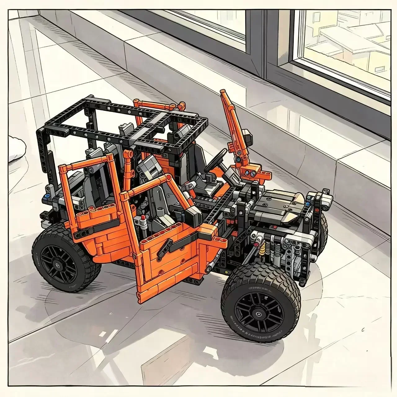 The new MOC Orange 2891PCS City G500 SUV Off-Road Vehicle Large Assembly Desktop Display Piece makes an excellent gift option.