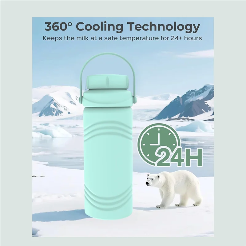 B08B-360° Cooling Technology For Long Time With 2Pcs Baby Bottles Portable Milk Cooler For Breastmilk