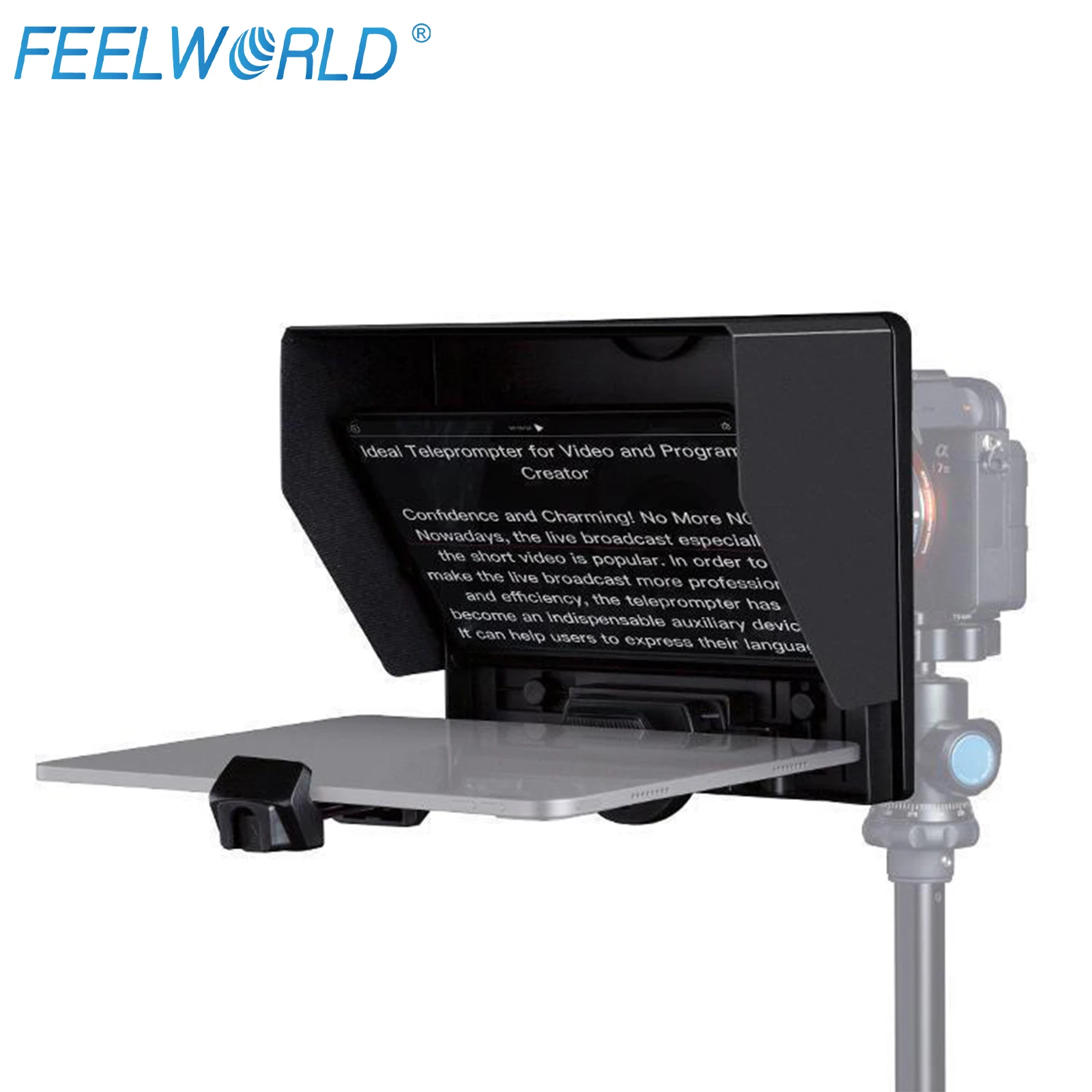 FEELWORLD TP10 Portable 10-inch Folding Teleprompter Supports Up To 11