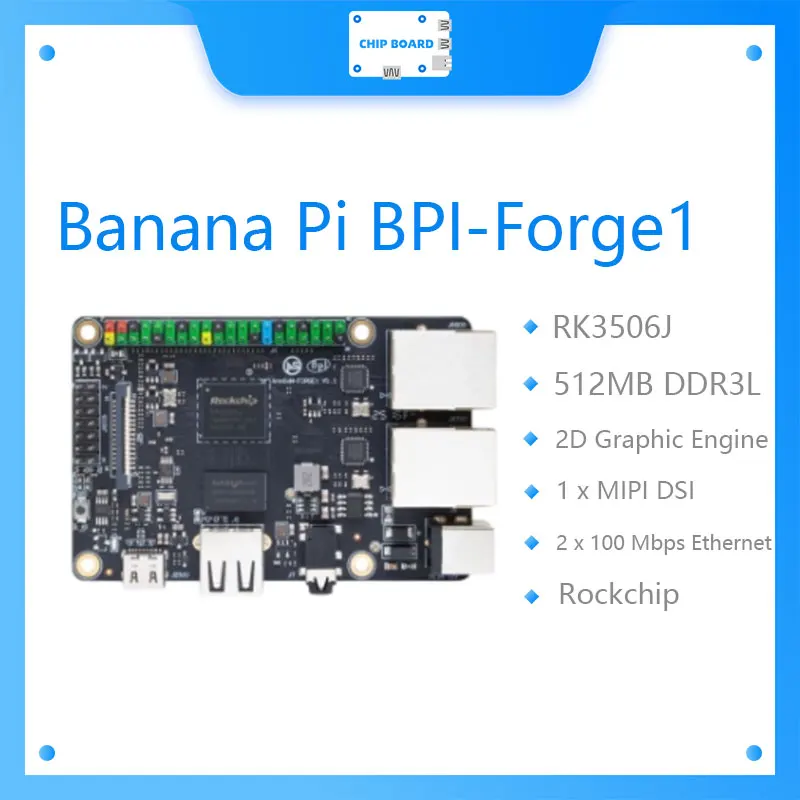 Banana Pi BPI-Forge1 Embedded SBC with RK3506J Triple-Core A7 CPU and 512MB RAM
