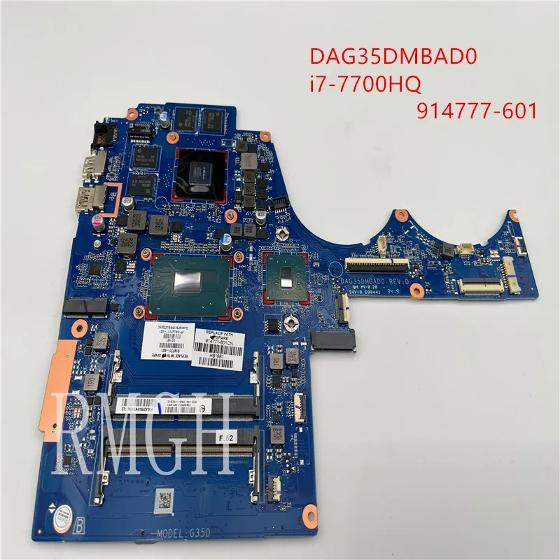 

DAG35DMBAD0 Genuine Original Motherboard 914777-601 915128-601 FOR H 15-AX 15-BC motherboard i7-7700HQ Tested 100% Good Free