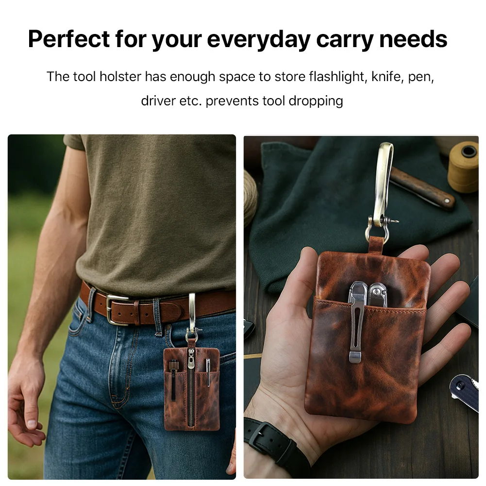 Hiram ยุทธวิธี EDC Molle กระเป๋ามินิกระเป๋าสตางค์เข็มขัดเอว Pack Camping เดินป่าการล่าสัตว์กลางแจ้งเหรียญ