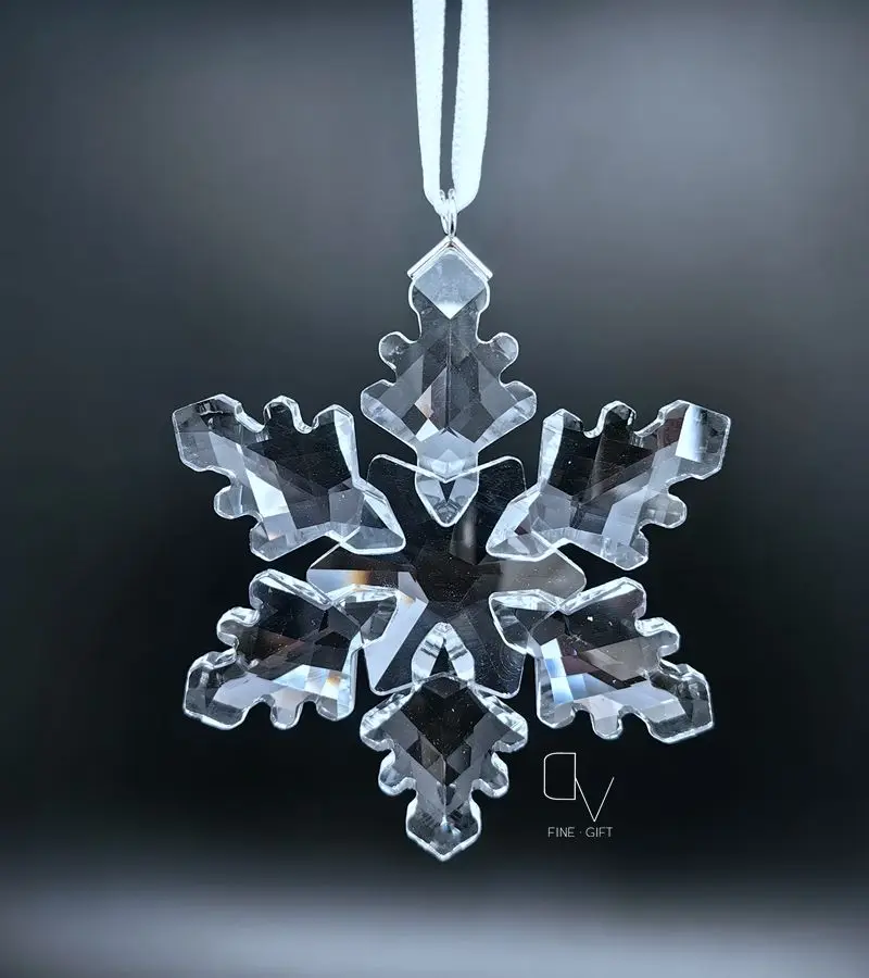 

new 2024high qualityCrystal Star Snowflake Car Pendant Christmas Charms Hanging Ornaments Decoration white AB color craft gift