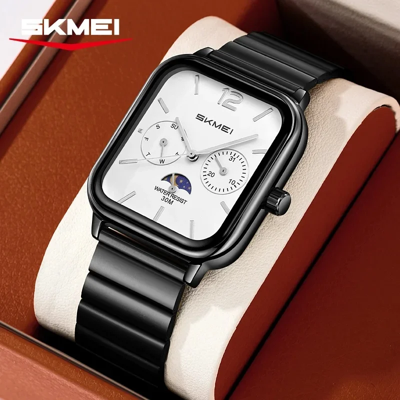 New SKMEI 2509 Casual Simple Quartz Watch Men's Luxury Business Waterproof Calendar Week Exquisite Watch Relógios Masculino