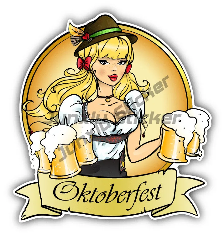 

Beautiful Blonde Girl Beer Festival Beer Car Bumper Sticker Decal