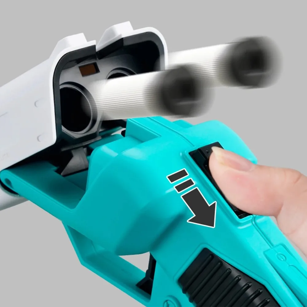 Dubbel vat EVA Soft Bullet Toy Gun Shell Gooien Kort pistool Buitenspeel Schietspel Kerstcadeau voor kinderen