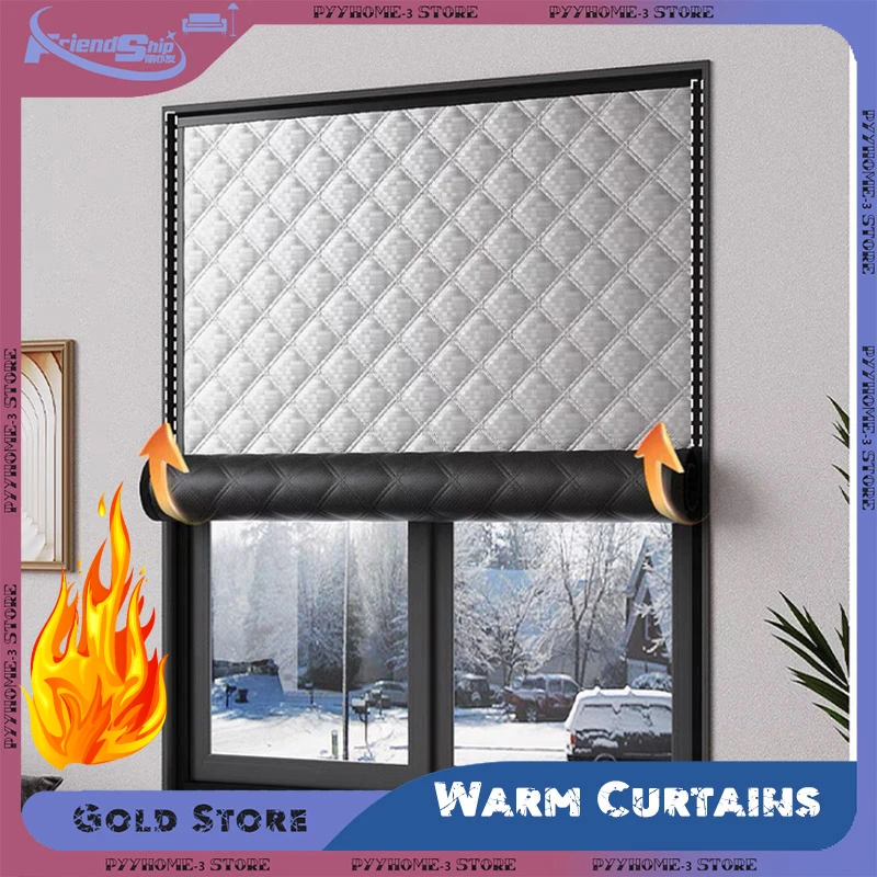 Winter Warm Curtains Sound Insulation Sulated Windproof Sealed Windows Cold Proof and Insulated Screen Windows Shading Curtains