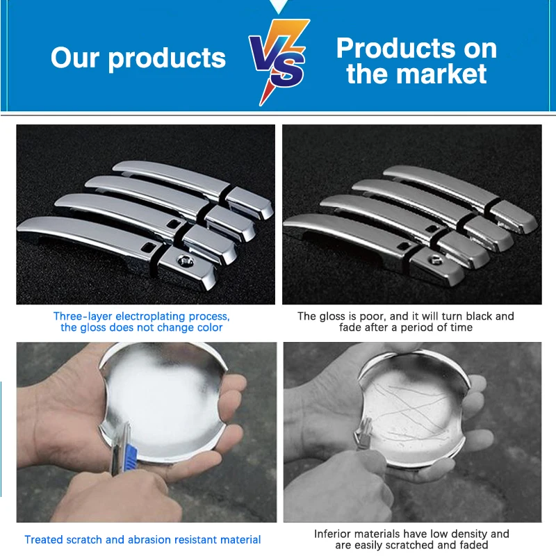 for Mazda Tribute MK2 2008 2009 2010 2011 Chrome Smart Door Handle Cover Car Interior Decorate Styling Accessories Stickers Trim