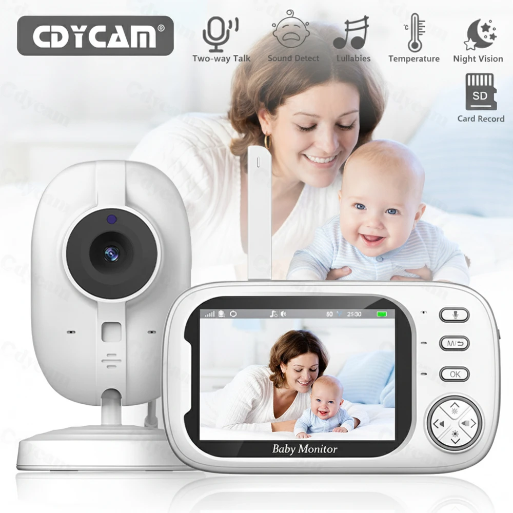 ABM600 Monitor de bebé con cámara LCD niñera electrónica inalámbrica Audio bidireccional hablar vídeo bebé niñera dispositivo actualizado cuidador