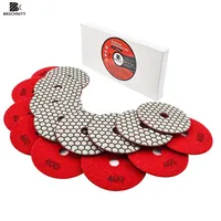 BRSCHNITT Dry Polishing Pad Set of 8pcs Sanding Discs for Marble Granite Ceramic Stone  Angle Grinders Diameter 100mm 4inch