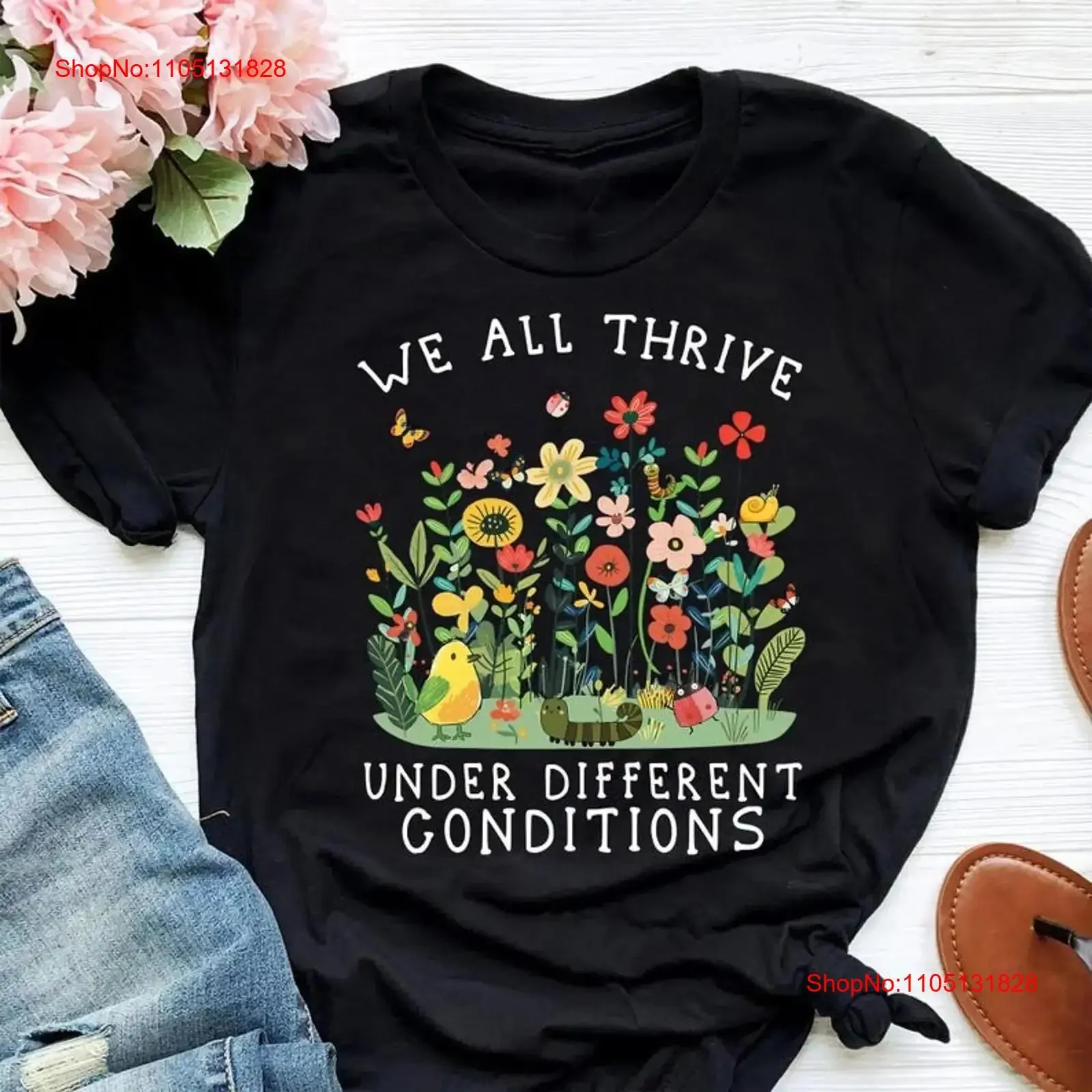 T-shirt autisme Nous tout prospérer sous différentes conditions Neurodivergent vintage lavé vêtements de créateur de mode Homme polyvalent