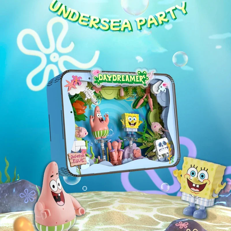 AREA-X SpongeBob SquarePants Theme Toy Assembly Gifts Patrick Star Building Blocks Photo Frame DIY Ornament Brand New In Box