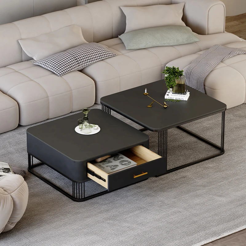 Couchtisch im minimalistischen Stil, Schubladen, Aufbewahrung, nordisches Design, Couchtisch, moderne, einzigartige Stolik Kawowy Wohnzimmermöbel