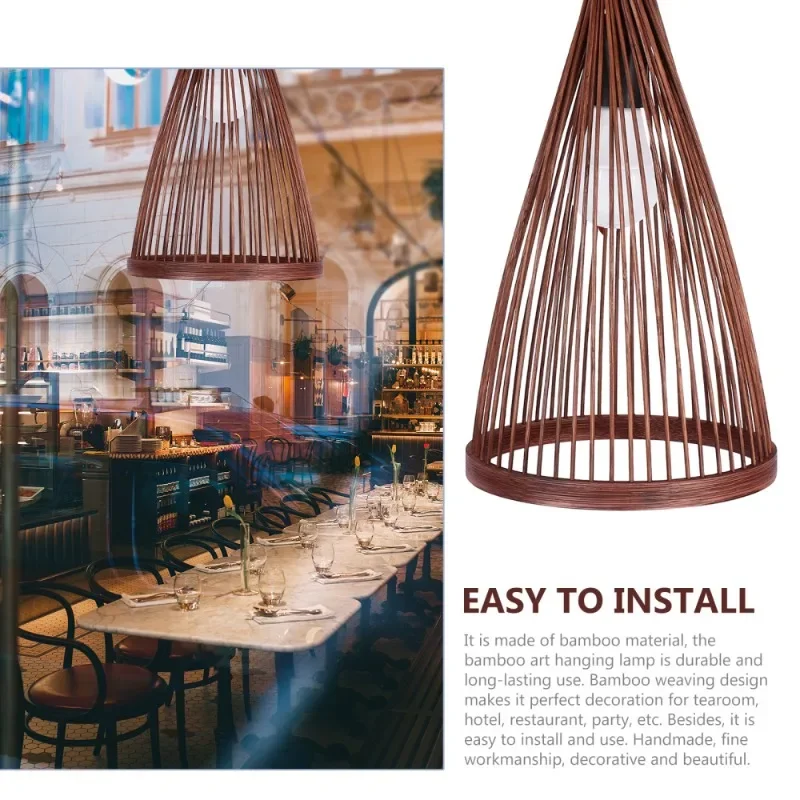 Vintage naturalny rattan bambus wisiorek LED światła do salonu ręcznie tkane żyrandole lampa wisząca zawieszenie restauracji