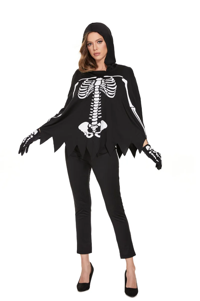Gruseliges Zombie-Skelett-Vampir-Paar-Kostüm Halloween Bühnenkostüm Mexikanisches Tag-der-Toten-Totenkopf-Verkleidungs-Cosplay-Kleid – Detail 17