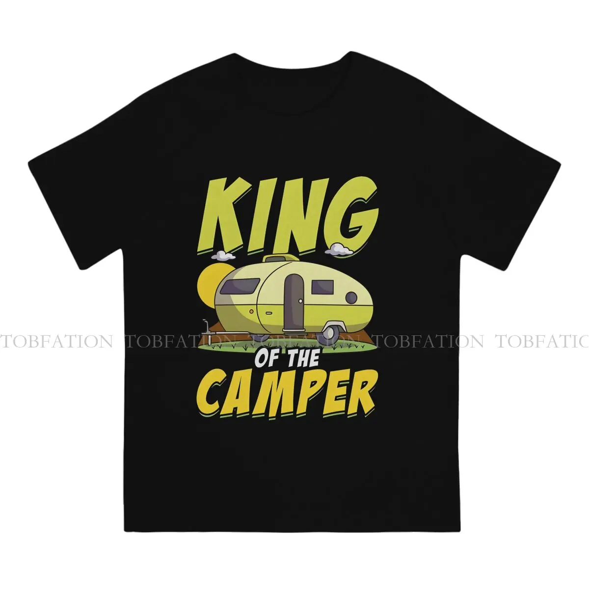 Camper Camping Crewneck TShirts King Of The Camper  Camping Print Homme T Shirt Hipster Tops