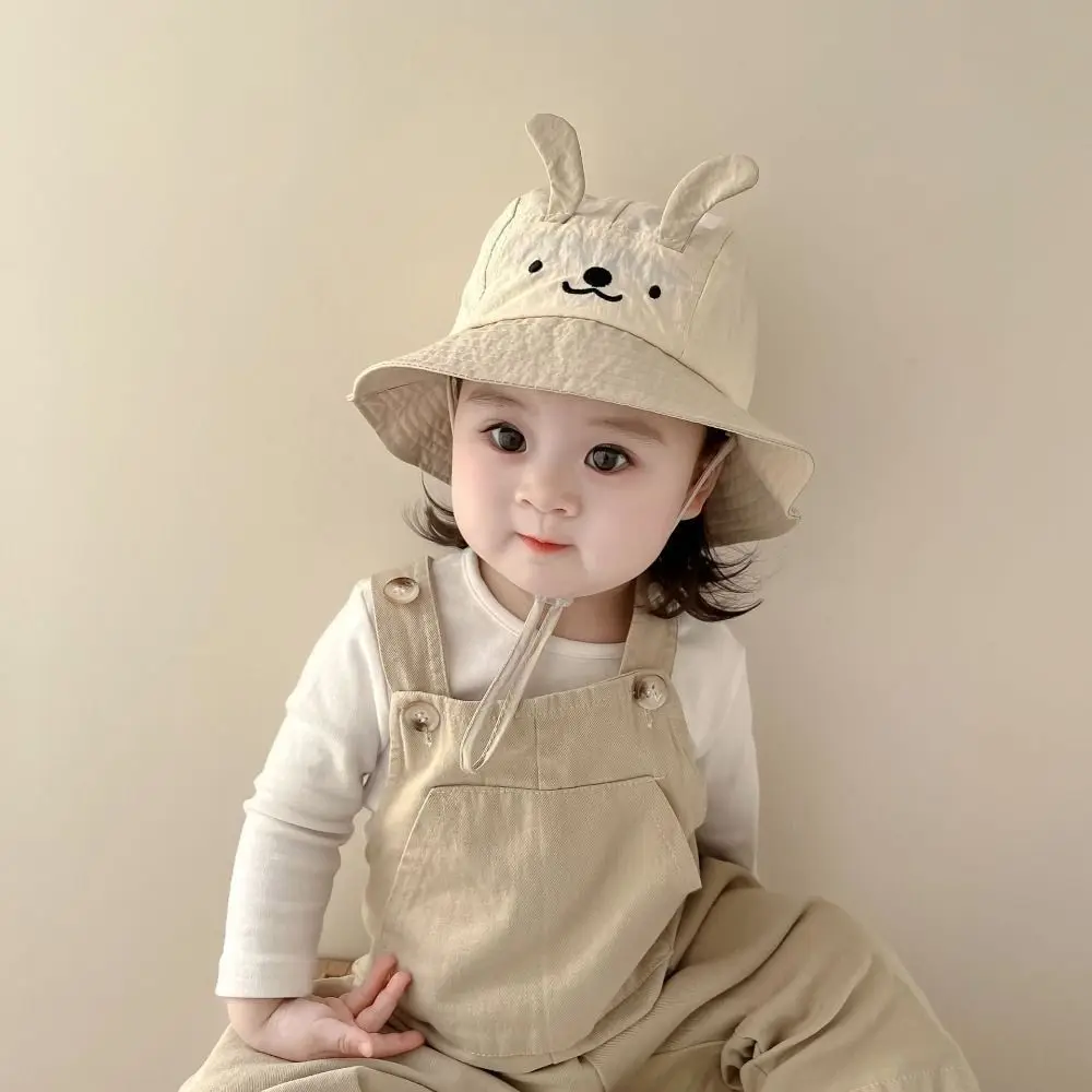 

Fashion Cute Ear Baby Bucket Cap Quick Dry Cartoon Animal Boys Girls Sunhat Summer Thin Fisherman Caps Kids
