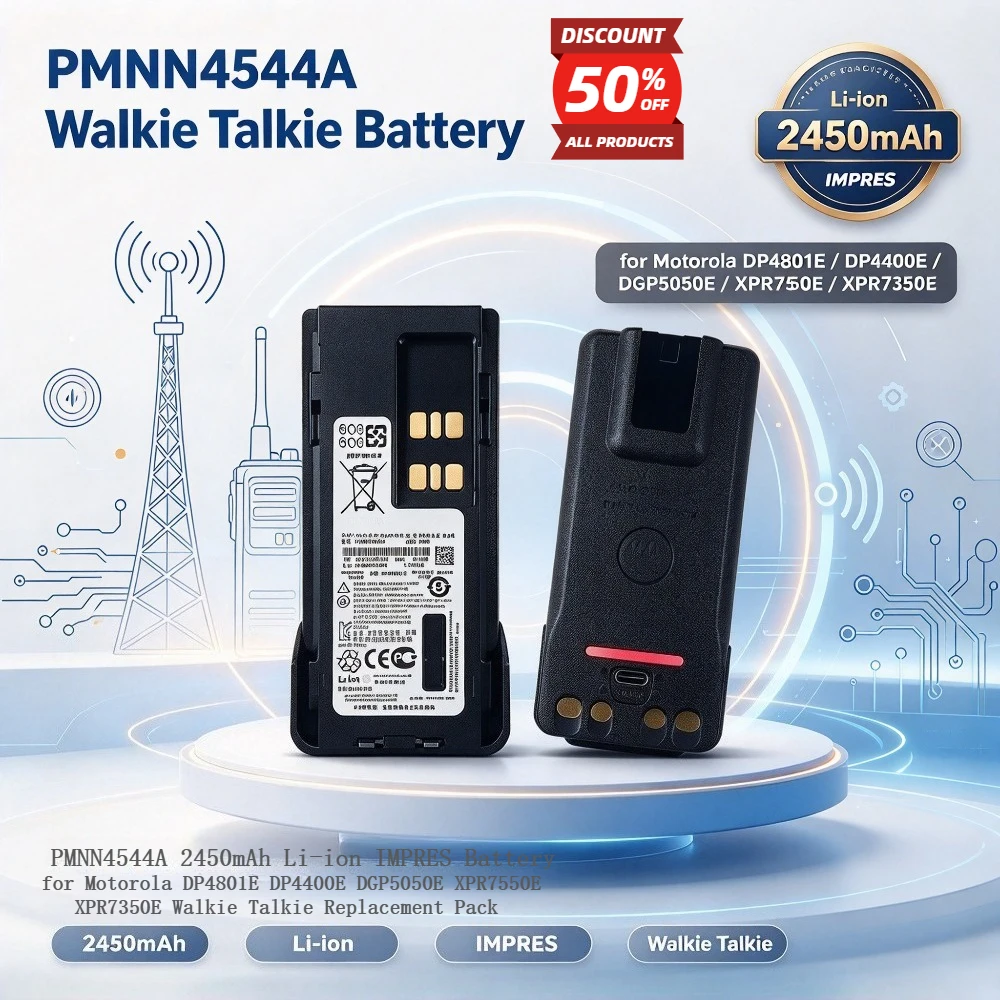 PMNN4544A 2450mAh Li-ion IMPRES Battery for Motorola DP4801E DP4400E DGP5050E XPR7550E XPR7350E Walkie Talkie Replacement Pack