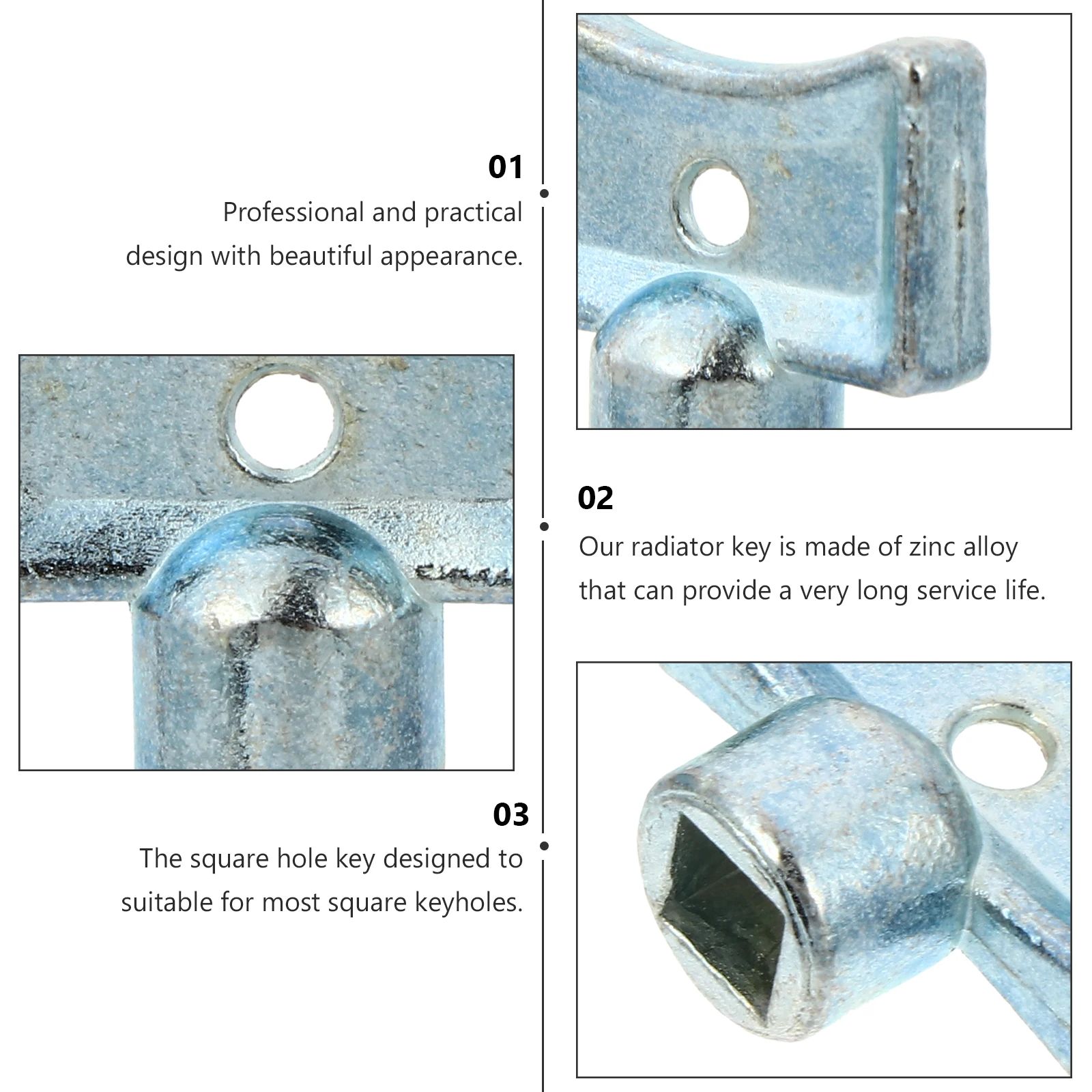 

10pcs Exhaust Valve Key Zinc Alloy Radiator Wrench Universal Plumbing Bleeding Keys Square Socket Heater Faucet Tools