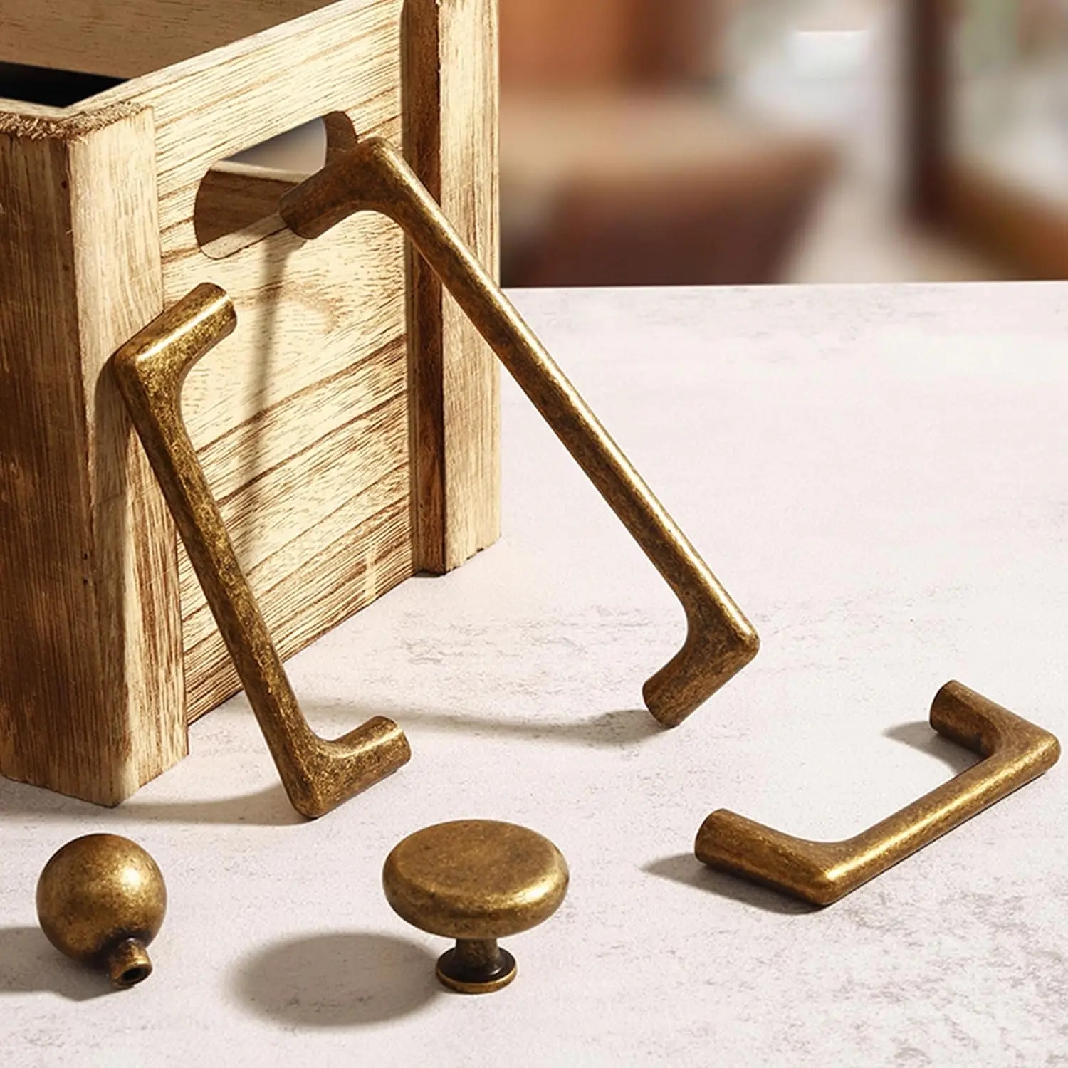 Antique Bronze Kitchen Cabinet Handles Retro Drawer Ball knobs Longer Wardrobe Pulls Zinc Alloy Furniture Hardware 320mm