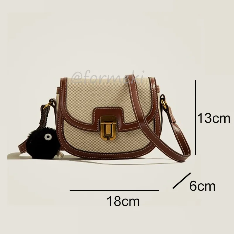 Formeki New Fashion Women Bag Ins Fashion Mixed Color Vintage Saddle Bag Crossbody Bag Casual Luxury Designer Bag