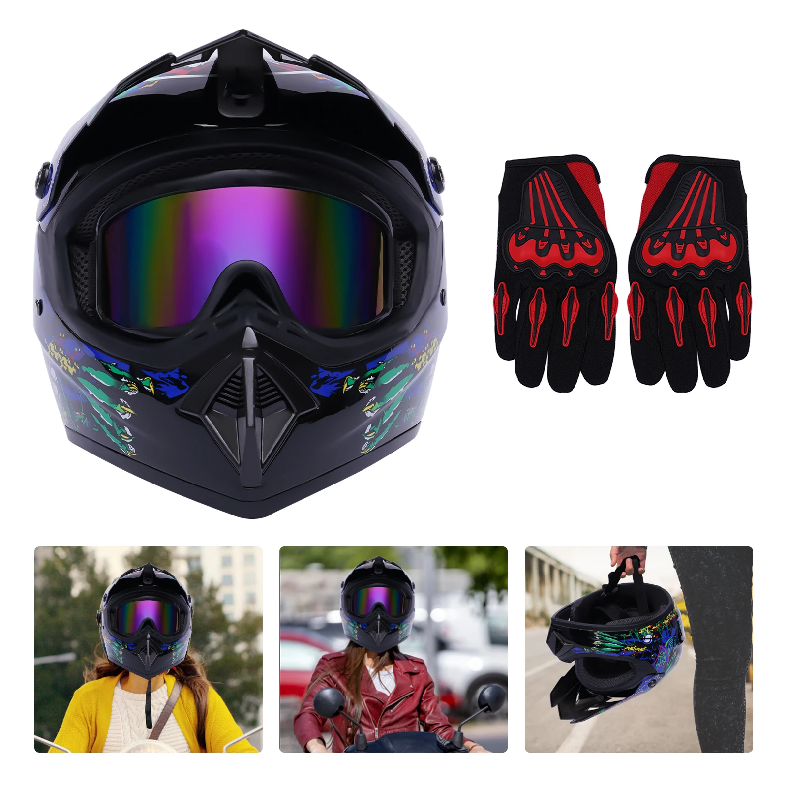 

Safe Motorcycle Dirt Bike Motocross Off Road Helmets Unisex Adult Racing Helmet Resistance to impact for summer or winter riding