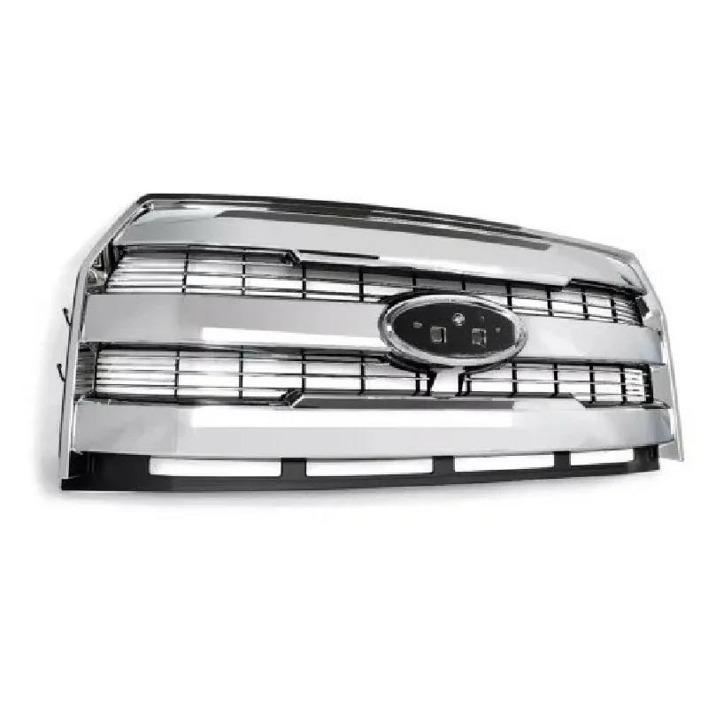 Racing Grills For 2015-2017 Ford F150 Regular Model Three-bar Grill Grille Electroplated Car Accessories