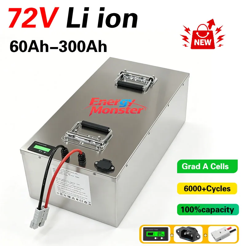 

72V Lithium Battery 60Ah 100Ah 120Ah 180Ah 150Ah 200Ah 280Ah 300Ah Li-ion for 7KW 14KW Scooter Motorcycle Tricycle Hybrids