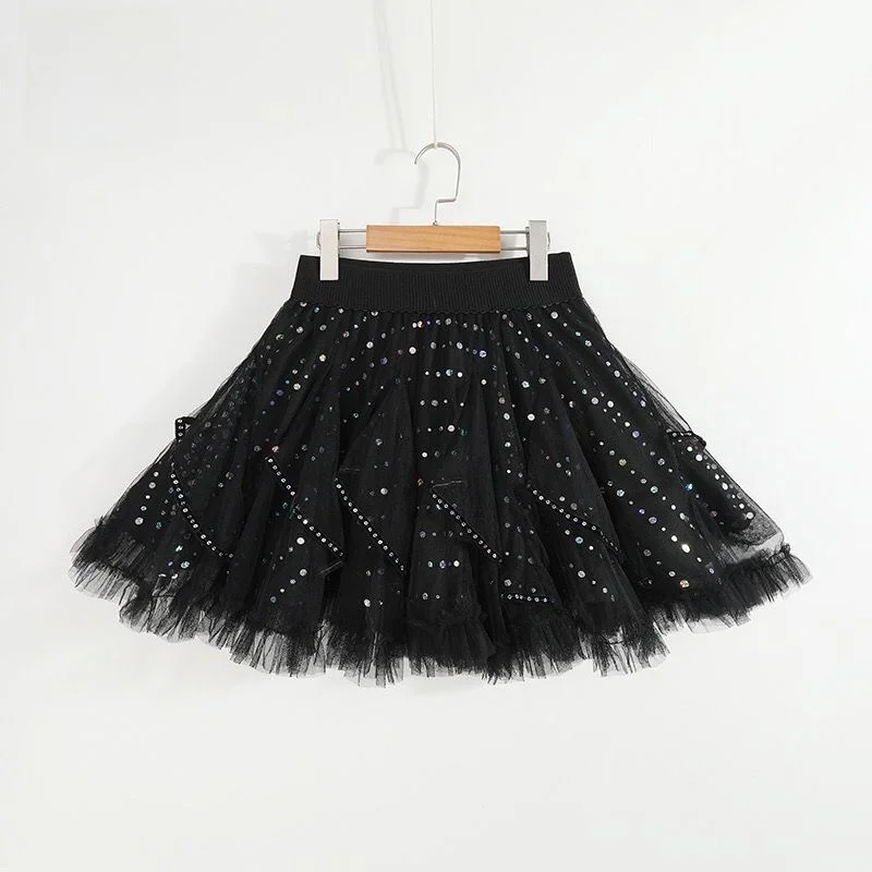 Puffy Half Skirt Large Size Slimming Base Skirt Square Dance Original Design 2024 Dancing Short Skirt Three Step Red Skirt