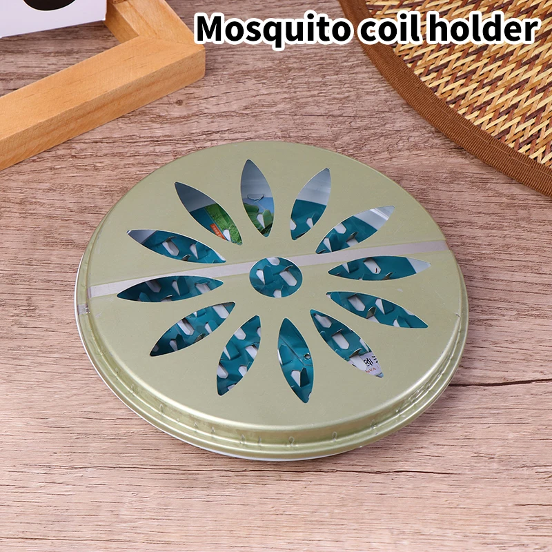 Mosquito Spiral Holder Box Stainless Steel Mosquito Incense Holder With Lid Mosquito Coil Burner For Living Room Bedroom