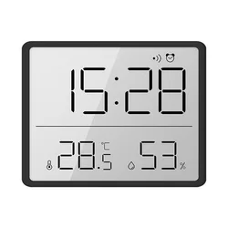 Ultra Thin Electronic Wall Clock Digital Clocks Wall Mounted LCD Disply Multifunctional Temperature and Humidity Alarm Clock