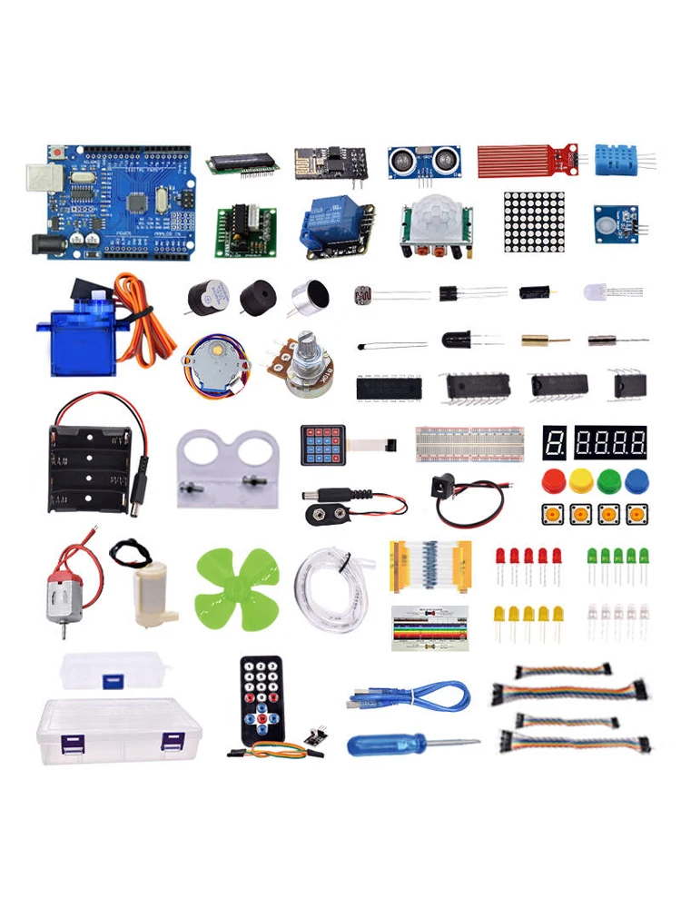 Super zestaw startowy z modułem WiFi, silnikiem 130, HC-SR501, 1602, przekaźnikiem, czujnikiem wody, HC-SR04, modułem RGB do Arduino DIY Kit — zdjęcie produktu 6