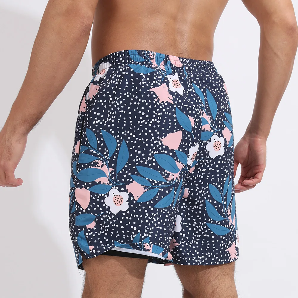 Mens Beach Shorts Siwmwear Board Shorts Luxury Printed 2 in 1 Running Shorts Swim Trunks Beachwear for Male