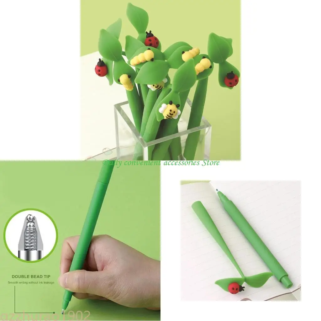 

97QB 3 Pcs 0.5mm Gel Pen Swing Neutral Pen Gel Pen Cartoon Insect Gift Pen