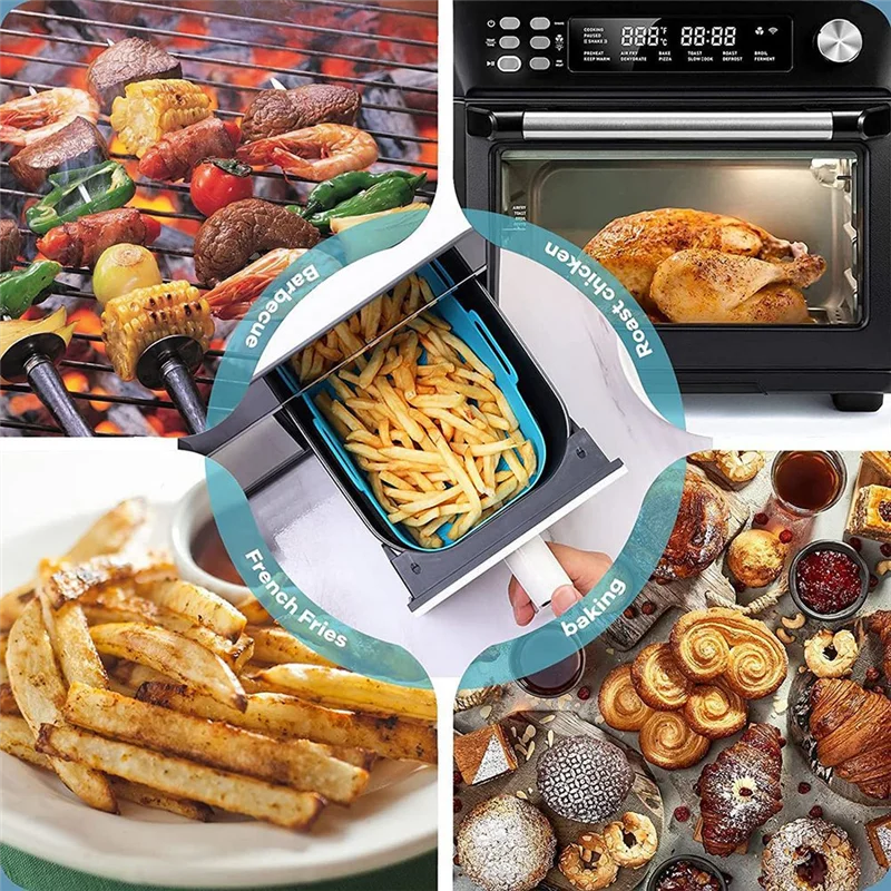 Air Fryer Liners for Ninja Air Fryer Dual, Reusable Air Fryer Silicone Liner for Ninja Air Fryer Accessories,Red