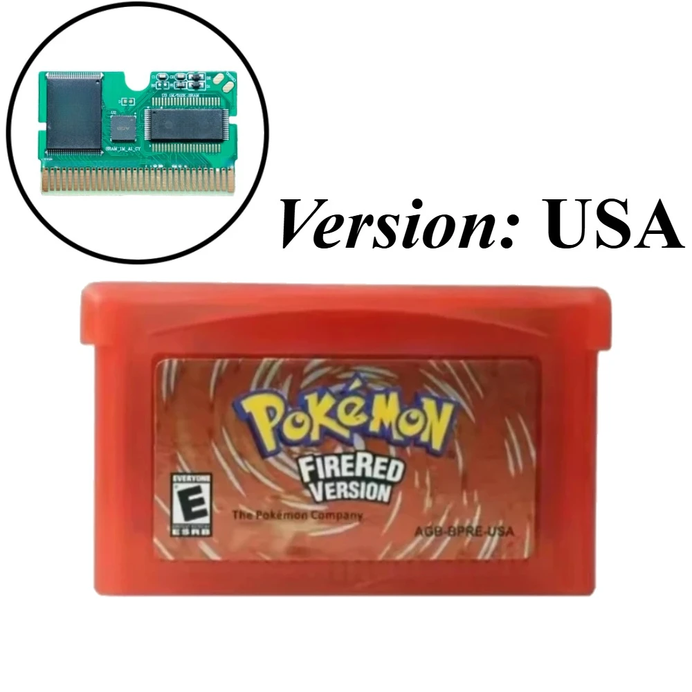 32 Bit Video Pokémon  GBA Game Card Bundle USA Version Ruby Sapphire Emerald FireRed LeafGreen Gameboy Advance Cartridge view 2
