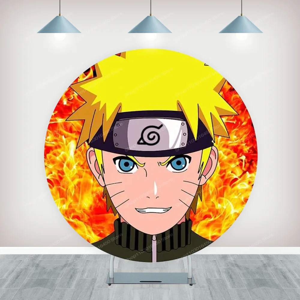 Naruto achtergronden verjaardag elastische cover decor rond voor jongens Sakura komische thema rekwisieten banner cirkel foto achtergronden