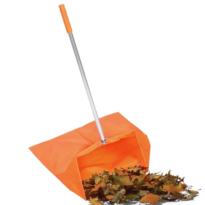 Upright Dustpan Long Handle Dust Pan For Garden Waste Ergonomic Handle Waste Sweeper Cleaning Dustpan With Collector Bag For Rec