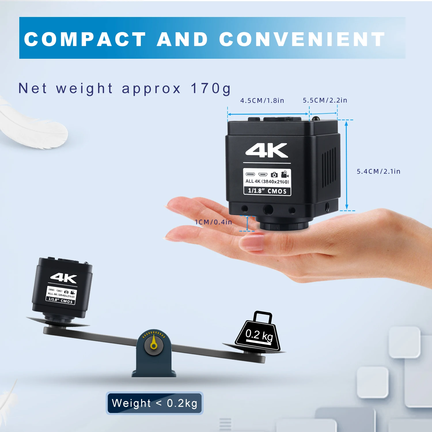 YIZHAN IMX678 Industrial Camera 4K Ultra HD HDMI Type-C Electronic Digital Microscope Accessories Freeze Contrast Repair Tools