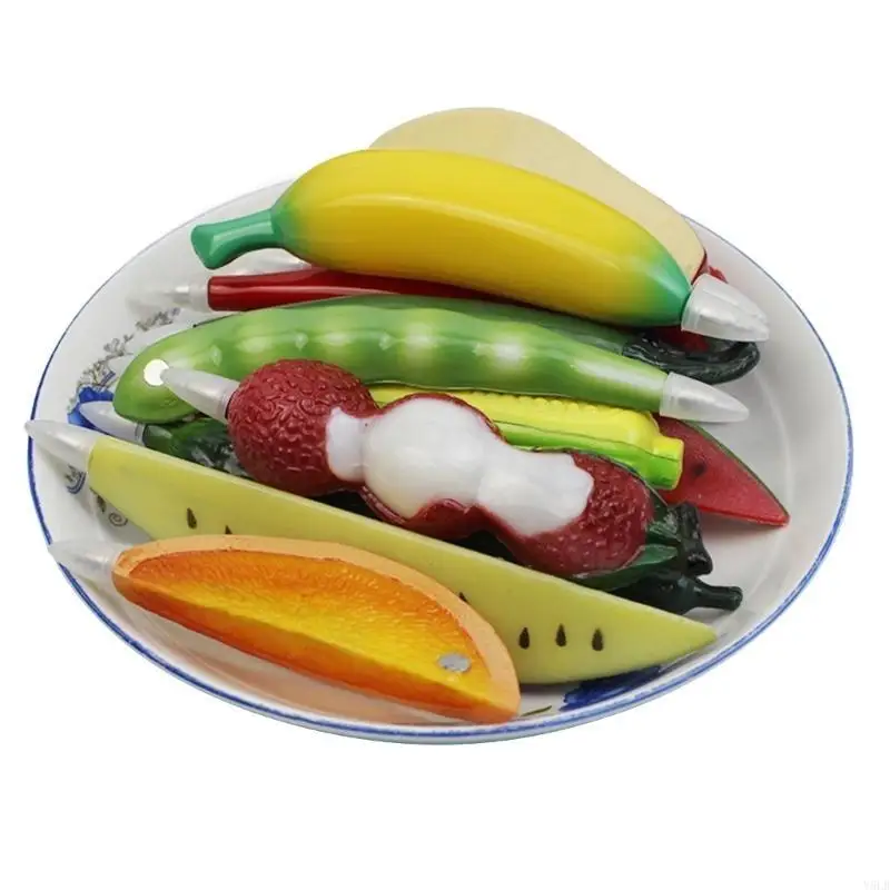 

Y5LB 10 шт., новинка, шариковая ручка с фруктами и магнитом на холодильник для детей, мальчиков и девочек, студентов