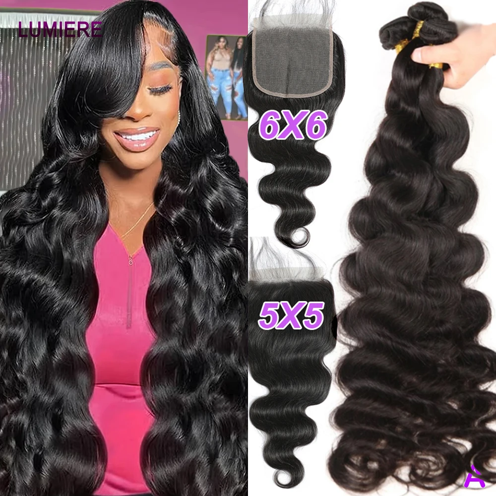 

Объемная волна 3/4 Пучки человеческих волос с прозрачной кружевной фронтальной застежкой 13x4 Бразильские 100% натуральные необработанные человеческие волосы 18A