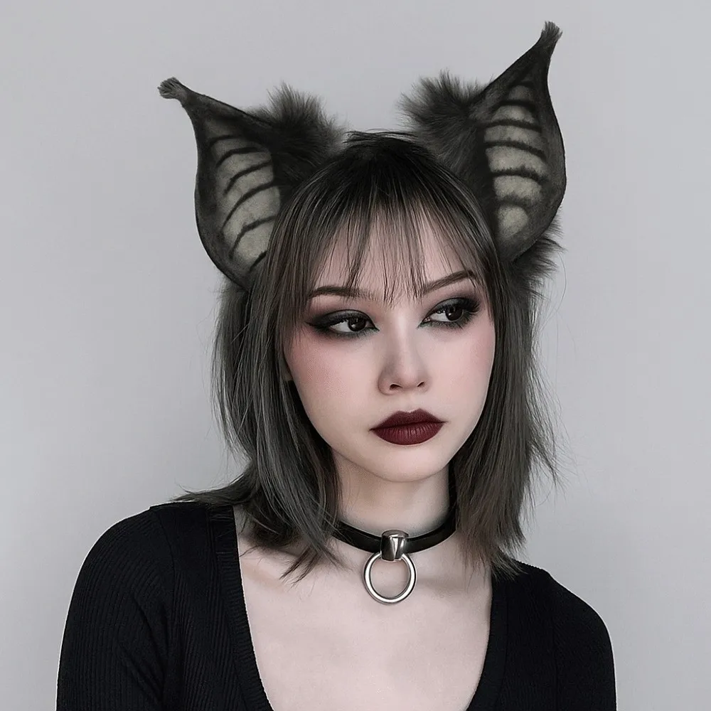 

Casual Bentable Halloween Costume Cosplay Props Furry 3D Bat-like Ears DIY Transparent Belt Bat Wings All Saints' Day