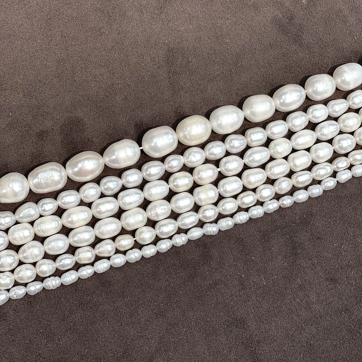 Grade AA 36cm Natural Freshwater Pearl Strand Beads Rice-Shaped Semi-Finished Beads for Jewelry Making DIY Necklaces Bracelets