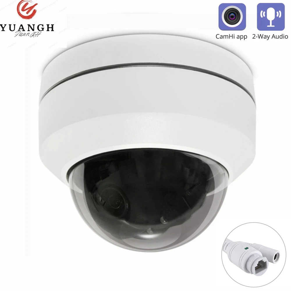 

5MP Outdoor Security PTZ IP Camera CamHi APP 2.8-12mm Lens Two Ways Audio Waterproof Security Network POE Camera