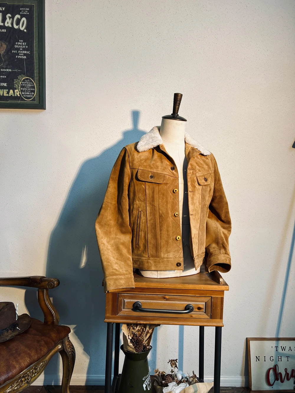 

Tailor Brando итальянская замшевая мужская полушерстяная куртка из натуральной кожи, теплая тонкая винтажная куртка из натуральной кожи