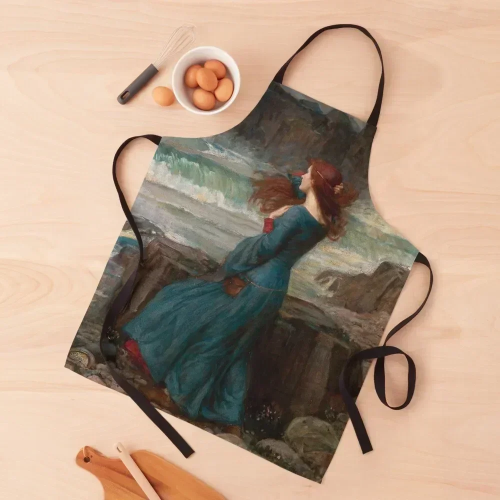 

Miranda and the Tempest- John William Waterhouse Apron Men gift kitchen gadgets Kitchens Accessories cook wear Apron
