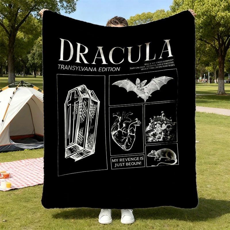 Bram Stoker's Dracula King of Vampires Halloween Comfy Blanket Monster Mash Retro Cult Classic Horror Movie Bats Dark Ro